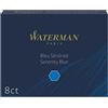 Waterman cartucce di inchiostro per penna stilografica | lunghe | blu serenità | 8 pezzi
