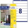 AVERY Zweckform L6060-10 - Etichette per raccoglitori (80 targhette per dorso con ultragrip, 34 x 192 mm, formato A4, stretto/corto, autoadesive, assolutamente opache, stampabili, 10 fogli, colore: