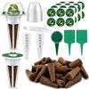 Qibivfo Set di 108 accessori idroponici, spugne coltivate, 24 cesti per piante, 24 coperchi, 24 spugne, con utensili per sega e pinzette, per sistema di coltivazione idroponico da giardino e cucina