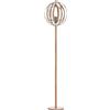 HOMCOM Lampada da Terra per Soggiorno Design, Paralume con Anelli Regolabili in Legno, Lampadine E27, Ф38 x 160 cm