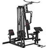 SPORTNOW Stazione pesi multifunzione con lat pulldown, barra butterfly e 65 kg di pesi, cavi, fino a 120 kg | Aosom Italy