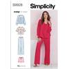 SIMPLICITY Cartamodello SS9928A per top, pantaloni e pantaloncini da donna, taglie XS-S-M-L-XL-XXL)
