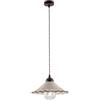 Belight Sospensione 1 Luce Osteria In Ferro Nero Ruggine E Coppa In Ceramica Decorata