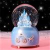 ITODA Sfera Di Cristallo Di Music Box Globo musicale con neve carillon rotante luce notturna palla automatica ornamento da tavolo per compleanno Natale Capodanno festa festival regali