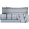 hermet Set Lenzuola Matrimoniali 100% Cotone, Completo Letto Matrimoniale, 2 Piazze Fantasia Righe, Lenzuolo da Sopra + Lenzuolo da Sotto + 2 Federe