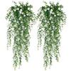 Generico Fiori Artificiali Per Esterni, 2 Di Vite Artificiale Di Eucalipto Appesa, Piante Finte Appendibili, Piante Artificiali Da Esterno Resistenti Ai Raggi UV, Fiori Finti Da Parete Per Il Giardino