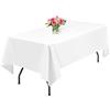 Lumaycens Confezione da 1 tovaglia rettangolare in poliestere bianco, 152 x 250 cm, per tovaglia rettangolare da 1,8 m, lavabile e riutilizzabile, resistente alle macchie e alle pieghe, per matrimoni