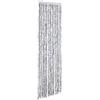 vidaXL Tenda Antimosche per Finestre e Porte Leggera Resistente all'Acqua Silenziosa Zanzariera Antiisetti 56x185 cm in Ciniglia Bianca e Grigia