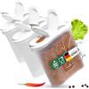 Novaliv Set di 3 contenitori per sale da spargere, 300 ml, dimensioni (L x P x A): 11 x 5 x 11 cm, barattoli per spezie con coperchio, saliera e pepe, peperoni, spezie, piccolo spargitore per spezie