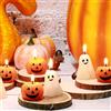 Nuanchu 12 Pezzi di Candele a Forma di Zucca e Fantasma di Halloween Candele Profumate di Strega e Gatto Nero Candele Autunnali di Cera Fatte a Mano per Decorazioni di Casa (Fantasma, Zucca)