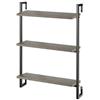 AKTIVE Max Home Scaffale da parete, 40x12x55 cm, Supporta fino a 6 kg, 3 ripiani, Effetto cemento, Struttura in metallo nero, Scaffale decorativo, Per cucina, soggiorno, ufficio (18477)