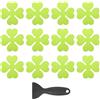 PATIKIL 12 PCS Adesivi Antiscivolo per Vasca da Bagno, Adesivi Antiscivolo per Doccia con Raschietto Decalcomanie per Pavimento Doccia Forma Quadrifoglio Carine Tread Vasca, Verde Erba