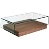 AC ANGEL CERDÁ Ángel Cerdá - Tavolino da Salotto in Vetro Curvato e Base in Noce - Tavolino Moderno per Salone - Originale e Versatile - Stile e Raffinatezza - Materiali Resistenti - 120 x 70 x 33 cm