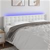 Rantry Testiera a LED Bianca 203x16x78/88 cm in Similpelle, Testiere Letto, Testiera del Letto Matrimoniale, Schienale per Letto E Divano
