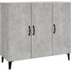 vidaXL Credenza Grigio Cemento 90x34x80 cm in Legno Multistrato