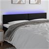 Rantry Testiera a LED Nera 200x5x78/88 cm in Similpelle Mobili, Testiere Letto, Testiera del Letto Matrimoniale, Schienale per Letto E Divano s