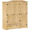 vidaXL Armadio Corona 151,5x52x170 cm in Legno Massello di Pino