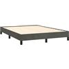 vidaXL Giroletto senza Materasso Grigio Scuro 140x190 cm Velluto