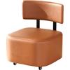 Virzen Sedia a Rotelle in Pelle PU, Sgabello Basso Piccolo con Ruote e Schienale, Seduta Comoda con Imbottitura in Pelle per Corridoio, Movimento Flessibile Marrone