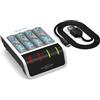 Ansmann Caricabatterie con 4 batterie AA da 2100 mAh - Caricabatterie automatico con tecnologia di ricarica Perfect-7 e modalità di ripresa - Comfort Smart, blu