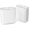 ASUS ZenWiFi XD6S AX5400 - Sistema WiFi Mesh, Per Modem Operatore e ONT, WiFi 6, Protezione Internet Integrata, Gestione Tramite App, Supporto Installazione a Muro, 2 Pezzi, Bianco