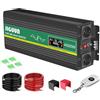 JIGUUN 4000W Inverter 24v 220V onda pura Trasformatore | 2 prese EU e una porta USB 2.4A Telecomando senza fili e display LCD Potenza di picco 8000W per camion camper emergenza
