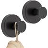 Bafiwu Appendi Accappatoio, 2 Porta Asciugamani Ventosa, Gancio Doccia, Ganci Ventosa, Porta Accappatoio Da Bagno, Per Finestre (Nero)