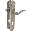 Amig - Maniglie per Porta con Placca | Mod. BETA | Acciaio Cromato Opaco | Facile da Utilizzare | 256 x 48 mm | Quadro 8 mm, Cromato Opaco, Bocchetta 85 mm, Ottone