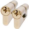 Yale B-ED3545KA-PB - Serratura a cilindro con chiave allo stesso modo - 35/45 (90mm) / 35:10:45 - Finitura in ottone - Sicurezza standard - 2 cilindri - Polybag