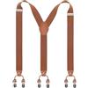 ZEACCT 1 Pezzi Bretelle Uomo Resistente - Design a Y con 6 clip metallici robusti, regolabile ed elastica per pantaloni, accessorio formale durevole