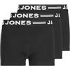 JACK & JONES SENSE TRUNKS 3-PACK NOOS JNR, Boxer Bambini e ragazzi, Nero, 16 anni