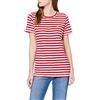 Tommy Jeans Tommy_Jeans Donna Tjw Textured Stripe Tee Maglia Sportiva Not Applicable, Rosso (Deep Crimson/White 0e9), 44 (Taglia Unica: Large)
