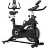 ISE Cyclette da Casa con Resistenza Regolabile, Cyclette per Casa Professionale con Schermo LCD Supporto per Smartphone Exercise Bike per Palestra a Casa