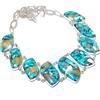 Fatto a mano Collana turchese blu rame naturale 18 pollici catena regolabile gioielli PT 3813
