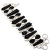 Fatto a mano Bracciale con pietre preziose spinello nero catena regolabile fatto a mano...