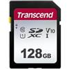 Transcend Scheda di memoria SDXC 300S da 128 GB UHS-I, C10, U3, V30, 4K, Full HD, fino a 95/40 MB/s (ideale per fotocamere digitali) con confezione Frustration Free - TS128GSDC300S-E2