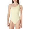 Amazon Essentials Costume da Bagno Intero Monospalla Donna, Giallo Chiaro, 48