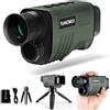 YUANZIMOO Telescopio monoculare digitale a infrarossi per visione notturna, 100% oscurità, con zoom 8X, batteria ricaricabile da 2000 mAh, treppiede da 32 GB con lettore di schede SD e lettore di schede, per