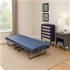 Talamo Italia Dmora Letto Pieghevole ADA, Brandina con Rete 12 doghe, Materasso Incluso, Lettino salvaspazio, 100% Made in Italy, 80x190h37 cm
