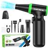 LUCKEA 130000 giri/min Elettrico Rimuovi Polvere Aria Compressa Spray per PC - 3 Velocità Soffiatore ad Aria Compressa, Batteria da 6000 mAh, Kit Pulizia PC con 2 Ugelli e 3 Spazzole, Air Duster