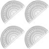 SZXMDKH Goniometro in plastica per misurazione dell'angolo, per studenti di matematica, 180 gradi, 10,2 cm, trasparente (4 goniometri)