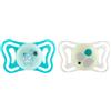 Chicco PhysioForma Light Lumi, Succhietto Luminescente al Buio, Ciuccio 6-16 Mesi, Tettarella in Silicone, Favorisce il Corretto Sviluppo della Bocca, 2 Pezzi, Neutro