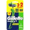 Gillette Sensor3+ Sensitive Rasoio Da Uomo A 3 Lame 1 Manico + 3 Lamette + 2 Gratis