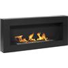 Divina Fire Camino a bioetanolo da parete Siena 120x40 Nero