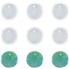 Weenkeey 6 Pezzi Rotondo Portachiavi Silicone Stampo Cerchio Portachiavi Charms Resina epossidica Stampo Forma Rotonda Resina stampi colata per Fai da Te Artigianato Gioielli Ciondolo Stile 2