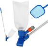 Relaxdays Set piscina 3 pz, aspiratore Venturi, retino, argento/blu
