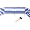 Garronda Paravento da Spiaggia, Protezione dal Vento, Protezione Privacy, Spiaggia, Giardino, paravento + Martello di Gomma GAEX001 (Strisce, 6 m)