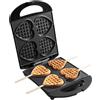 Bestron Waffle Maker, piastra per waffle a forma di cuore per waffle su un bastone, macchina per waffle con antiaderente & indicatoro luminso, collezione Sweet Dreams, 700 watt, colore: nero
