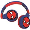 Lexibook - Spiderman Cuffie Bluetooth 2-in-1 per bambini - Stereo senza fili cablato, cassaforte per bambini per ragazze, pieghevole, regolabile, rosso/blu, HPBT010SPLXB