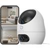 Beans View 2K (3MP+3MP) Telecamera per Interni a Doppio Obiettivo, Sicurezza a 360°, Visione Notturna a Colori, Supporto Scheda SD da 512 GB, 2.4GHz, Compatibile con Alexa, Rilevamento di Persone D220